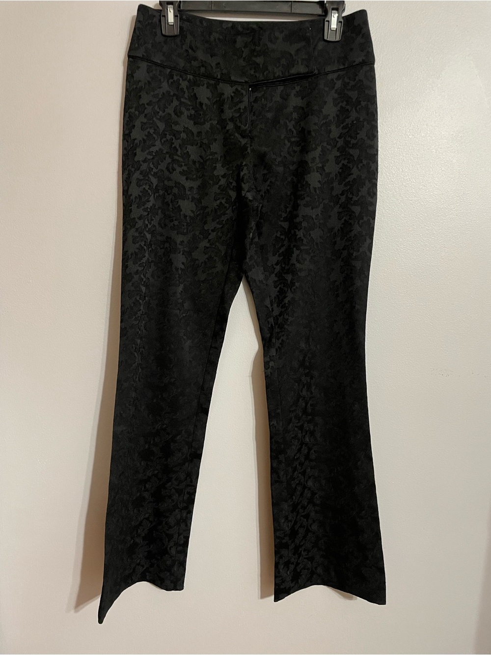 Cache Black High Rise Flare Jacquard Dress Pants